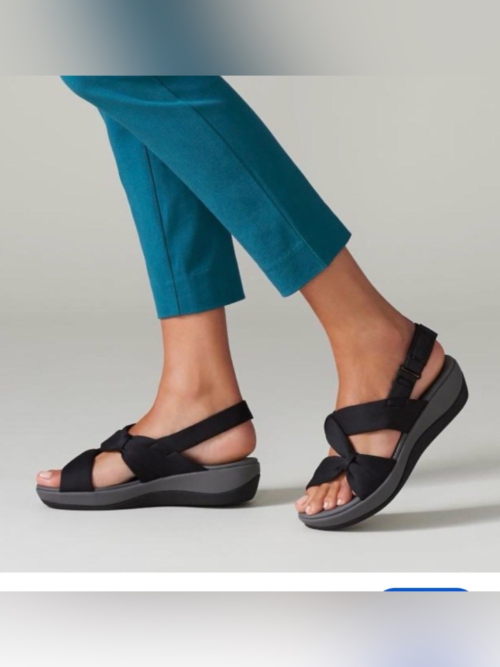 Clarks Cloud steppers comfort Wedge Black Women's Sandals-arla primrose